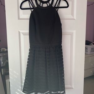 Black Double Strap Flare Dress